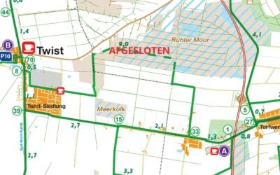 Fietsroute door het Rühlermoor tijdelijk afgesloten